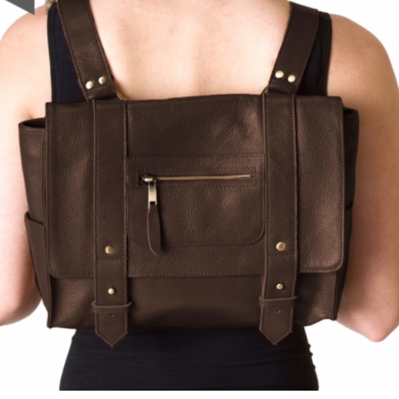 VERE VERTO Repeto Leather Convertible Backpack New - Picture 1 of 7